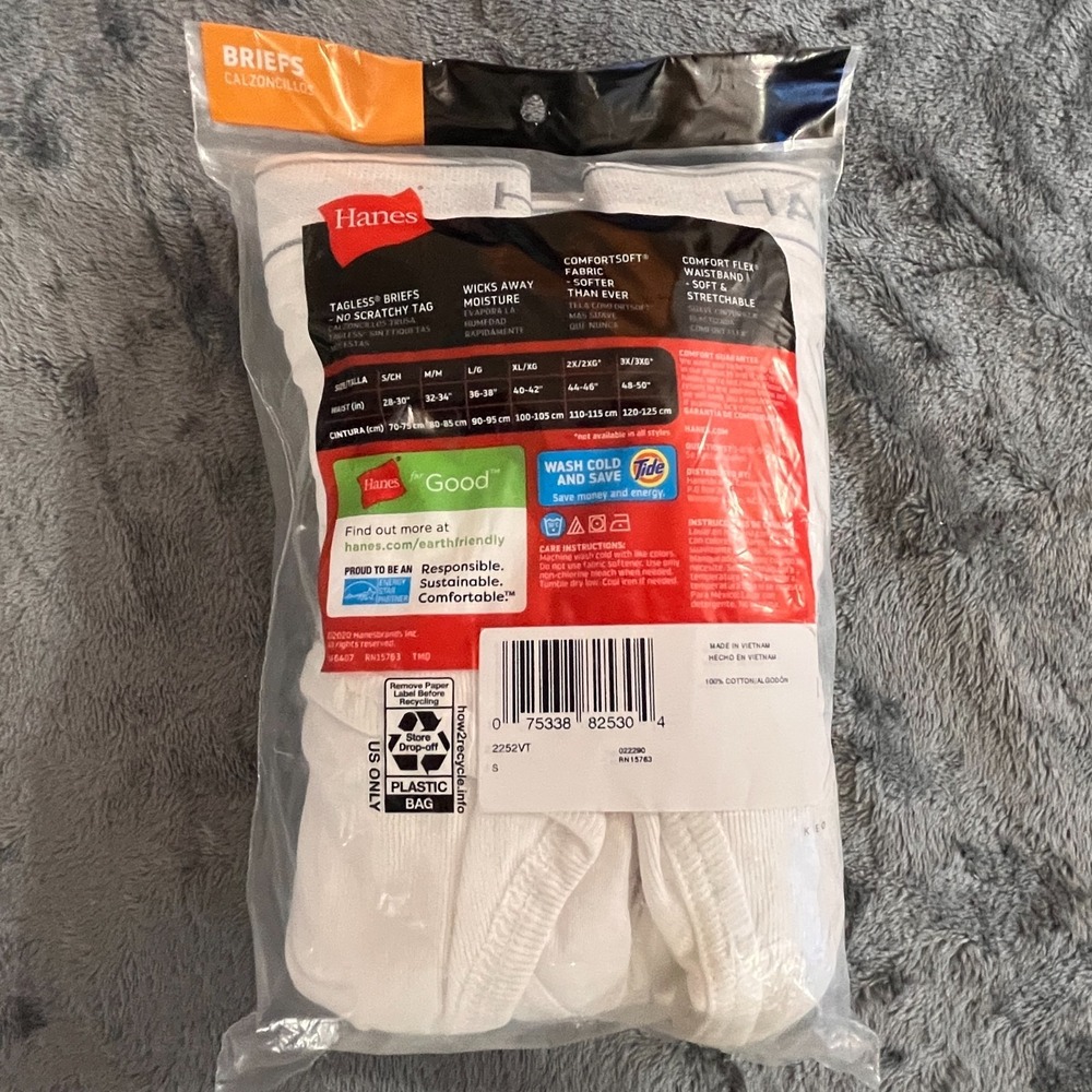 HANES 5-Pack Comfort Flex Waistband Tagless Briefs Men's Size S (28-30") - Picture 2 of 3